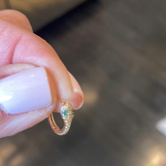 FINE JEWELRY -Diamond Snake Huggie Earrings - Picture 4 of 5